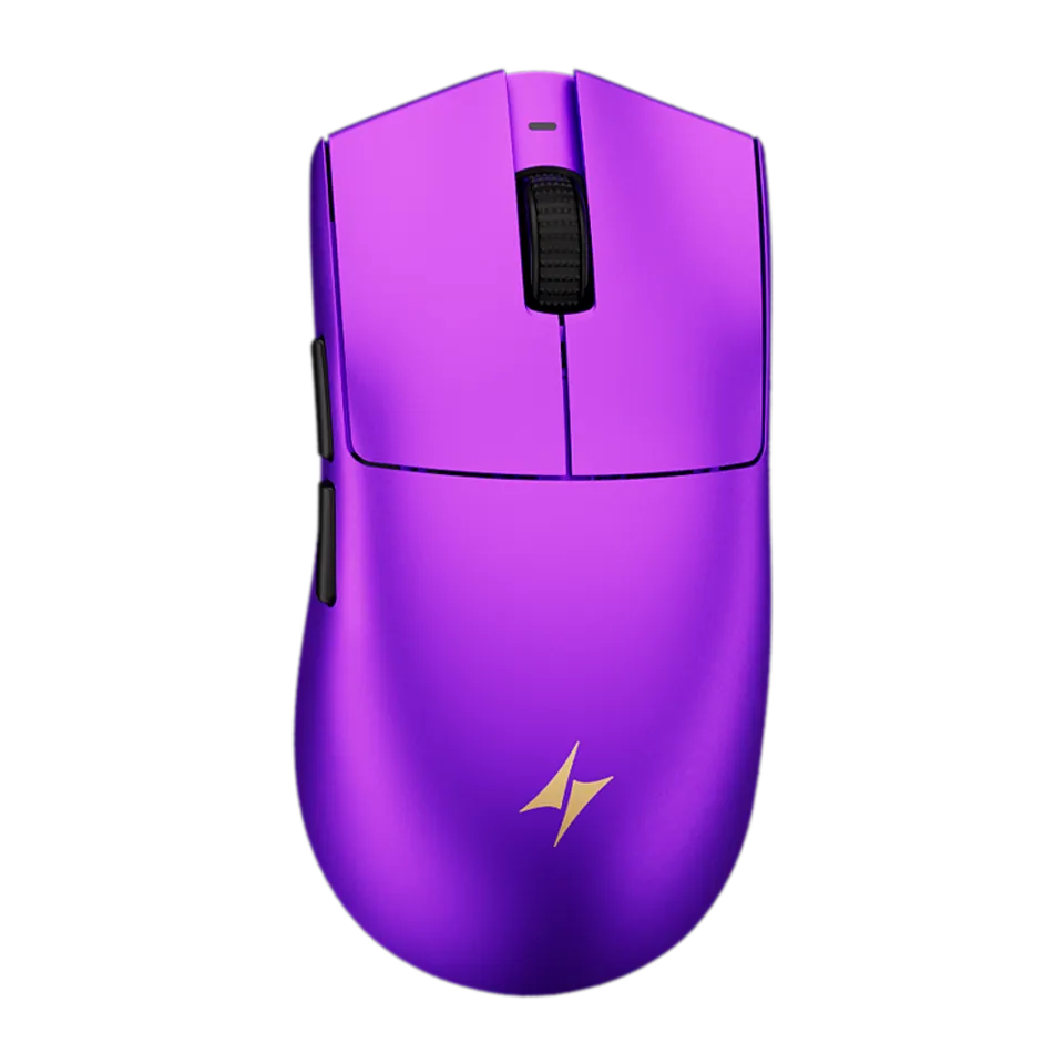 ATK Blazing Sky X1 Metallic Purple gaming mouse, viewed from above.