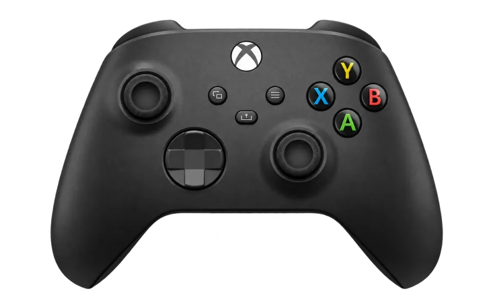 Xbox Core Wireless Controller + USB-C Cable — Carbon Black shown as a complete product on a transparent background.