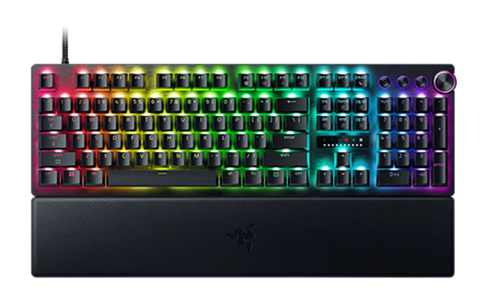 Razer Huntsman V3 Pro 8KHz — Black, isolated on a transparent background.