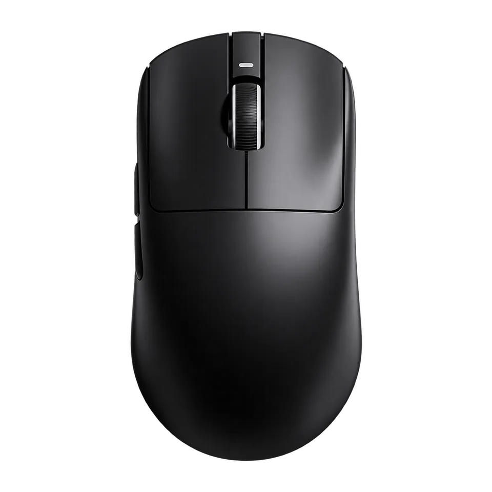 Black ATK VXE Dragonfly R1 Pro gaming mouse, viewed from above.
