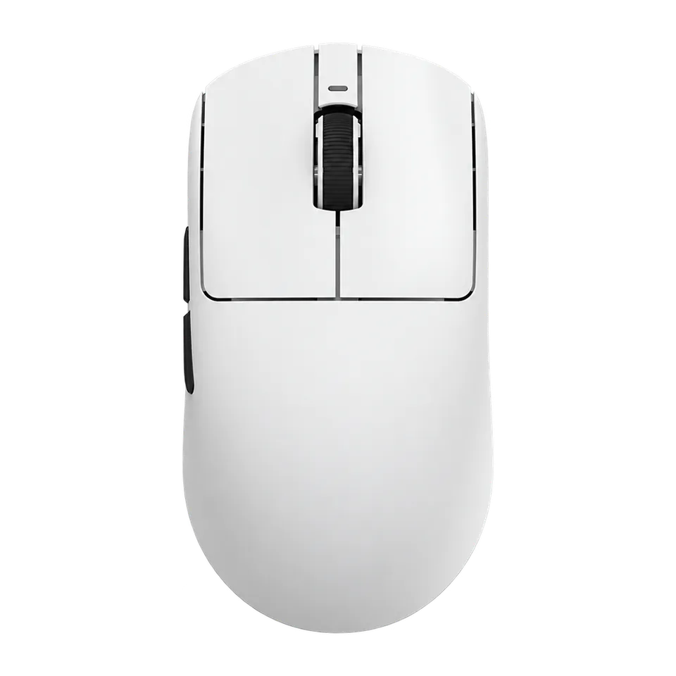 White ATK VXE Dragonfly R1 Pro Max mouse viewed from above.