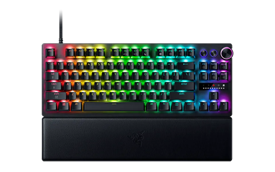 Razer Huntsman V3 Pro TKL 8KHz — Black, isolated on a transparent background.
