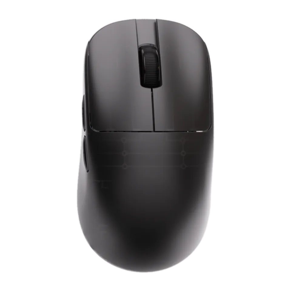 ATK Blazing Sky Zero Frosted Black gaming mouse, viewed from above.